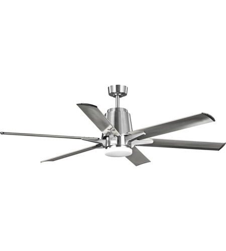Progress P250026 009 30 Arlo 60 Inch, Brushed Nickel Outdoor Ceiling Fan With Light