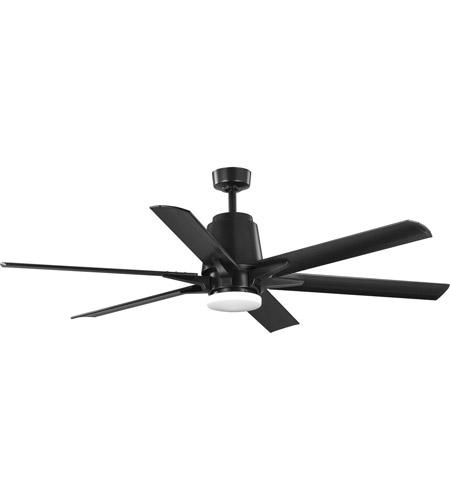 Progress P250026 031 30 Arlo 60 Inch Black With Matte Blades Indoor Outdoor Ceiling Fan Led - 60 Inch Black Ceiling Fan With Remote