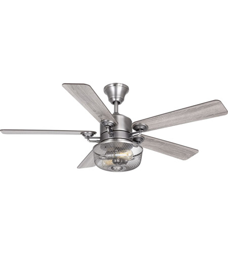 Greer 54 Inch Antique Nickel With Reversible Walnut Driftwood Blades Ceiling Fan