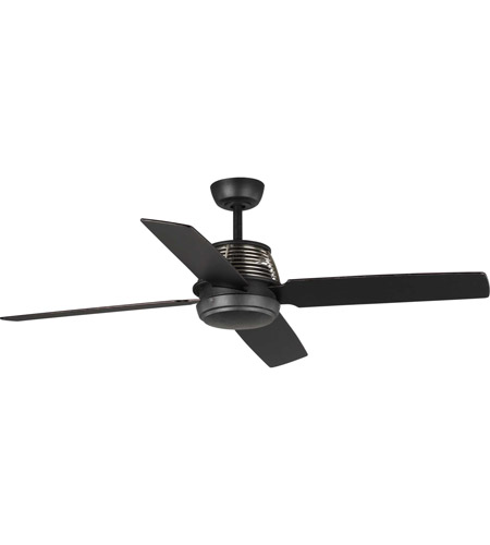 Shaffer 56 Inch Forged Black With Reversible Black Silver Blades Ceiling Fan