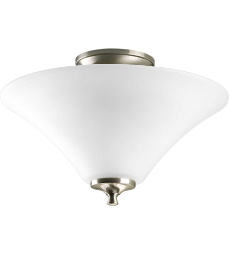 joy 2 light 13 inch brushed nickel semi flush mount ceiling light in clear etched