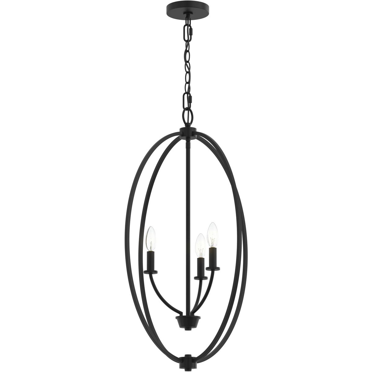 Progress P500513-31M Jheni 3 Light 18 inch Matte Black Foyer Pendant Ceiling Light