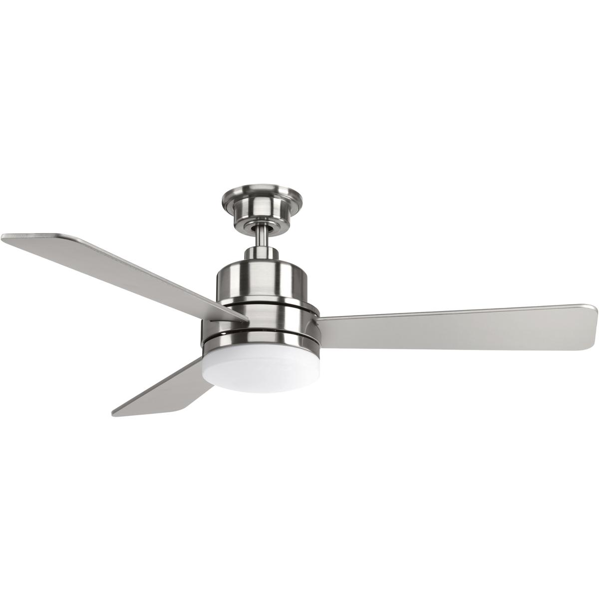Bowery + Grove 52149-BNEO Boston 52 inch Brushed Nickel with Silver Blades Ceiling Fan, Progress LED