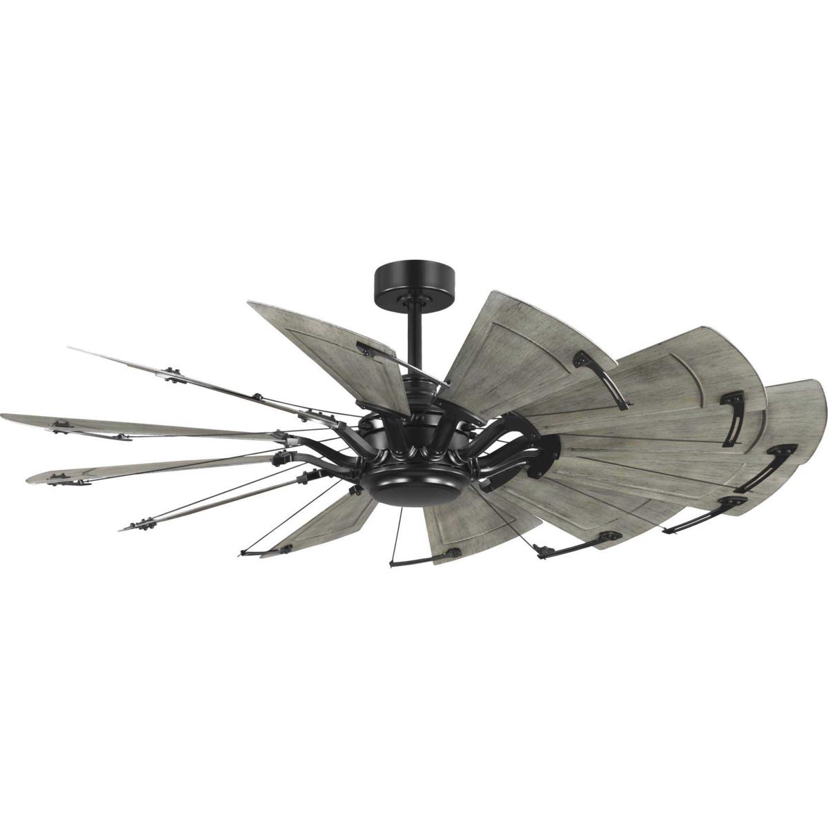 Progress P250098-31M Springer II 60 inch Matte Black with Distressed Charcoal (Painted) Blades Ceiling Fan