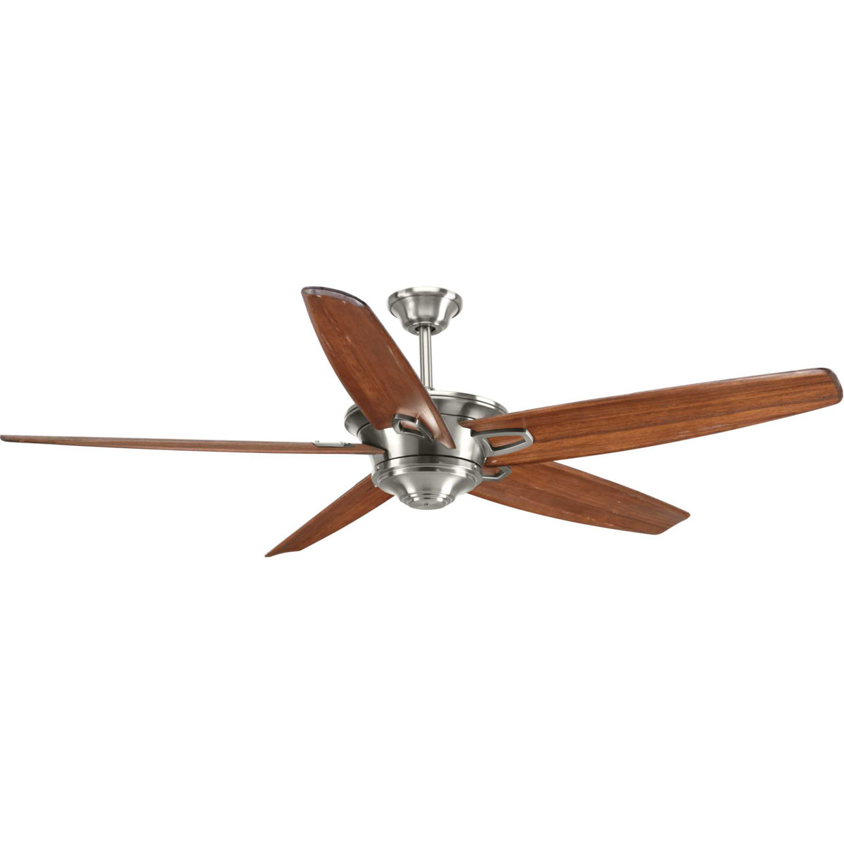 Progress P2560-09 Caleb 68 inch Brushed Nickel with Medium Cherry Blades Ceiling Fan