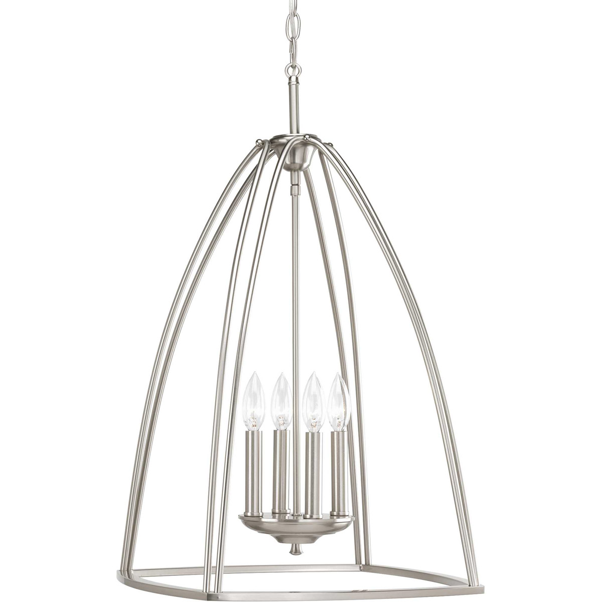 Progress P3787-09 Tally 4 Light 16.75 inch Brushed Nickel Foyer Pendant Ceiling Light