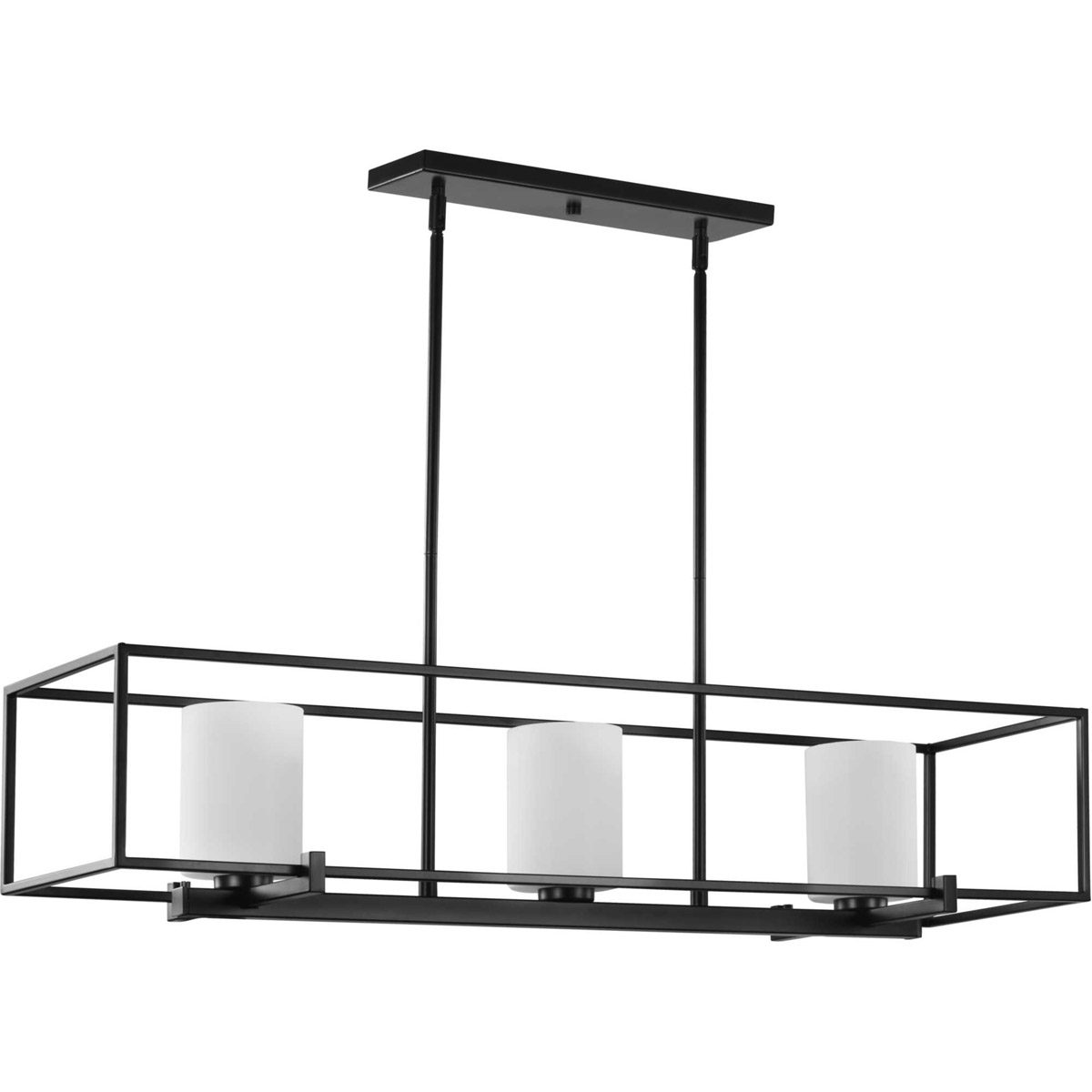 Progress P400225-031 Chadwick 3 Light 40 inch Matte Black Island Chandelier Ceiling Light