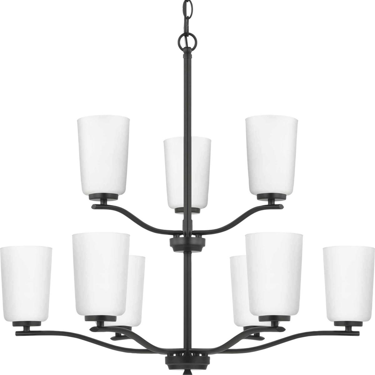 Progress Adley nine-light matte-black chandelier