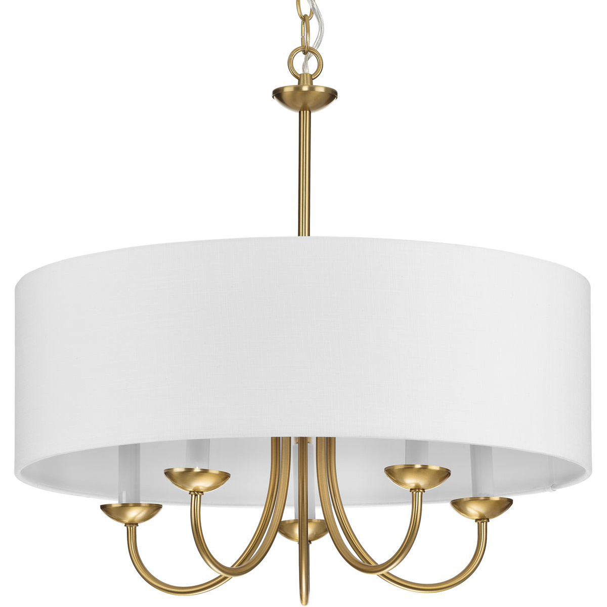 Progress P4217-109 Drum Shade 5 Light 22 inch Brushed Bronze Chandelier Ceiling Light