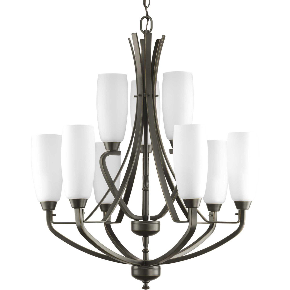 Progress P4439-20 Wisten 9 Light 27 inch Antique Bronze Chandelier Ceiling Light