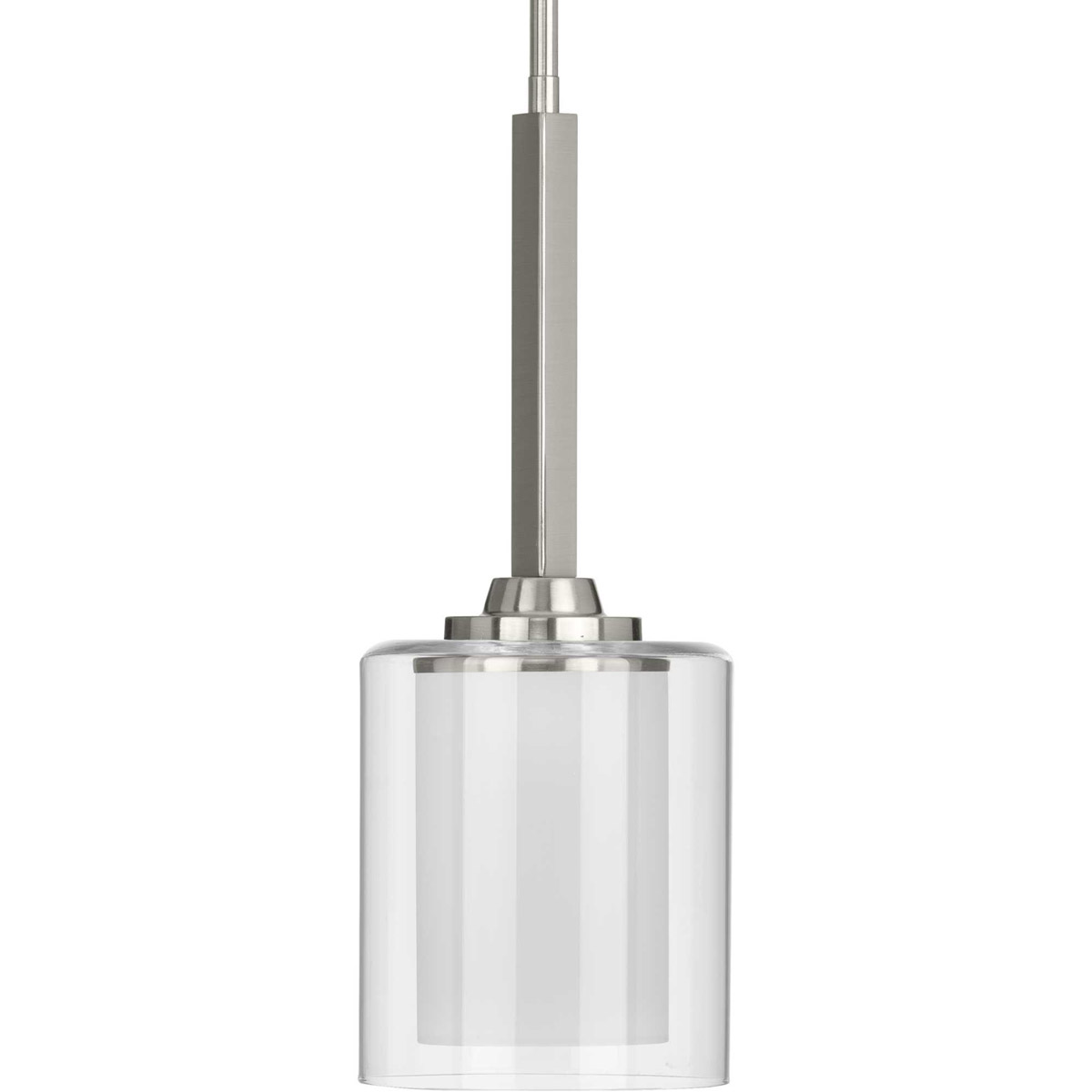 Progress P500103-009 Kene 1 Light 6 inch Brushed Nickel Mini-Pendant Ceiling Light