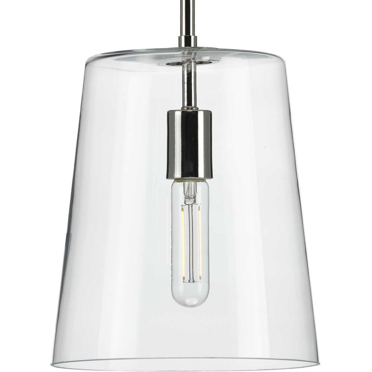 Progress P500241-104 Clarion 1 Light 9 inch Polished Nickel Pendant Ceiling Light, Small