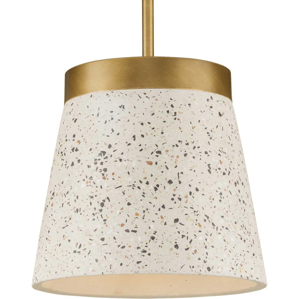Progress P500313175 Terrazzo 1 Light 10 inch Distressed Brass Pendant Ceiling Light