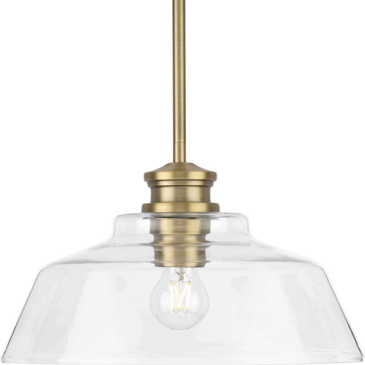Progress P500381-163 Singleton 1 Light 14 inch Vintage Brass Pendant Ceiling Light