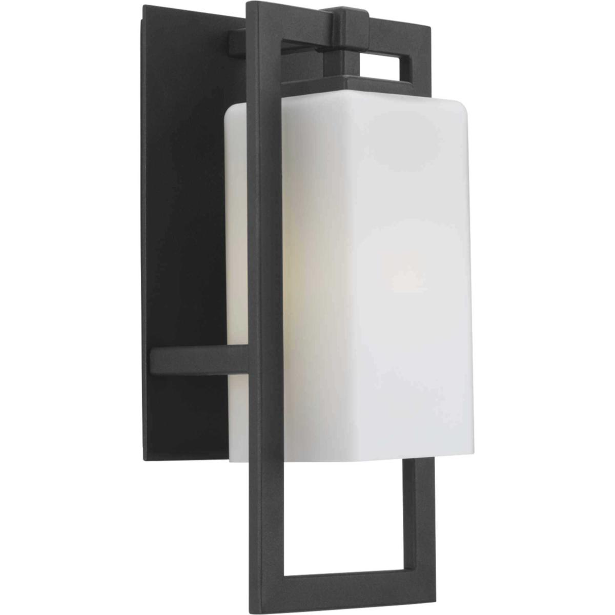 Progress P594831 Jack 1 Light 14 inch Textured Black Outdoor Wall Lantern in White Linen Small