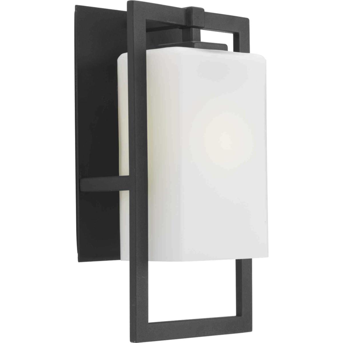 Progress P594931 Jack 1 Light 15 inch Textured Black Outdoor Wall Lantern in White Linen Medium