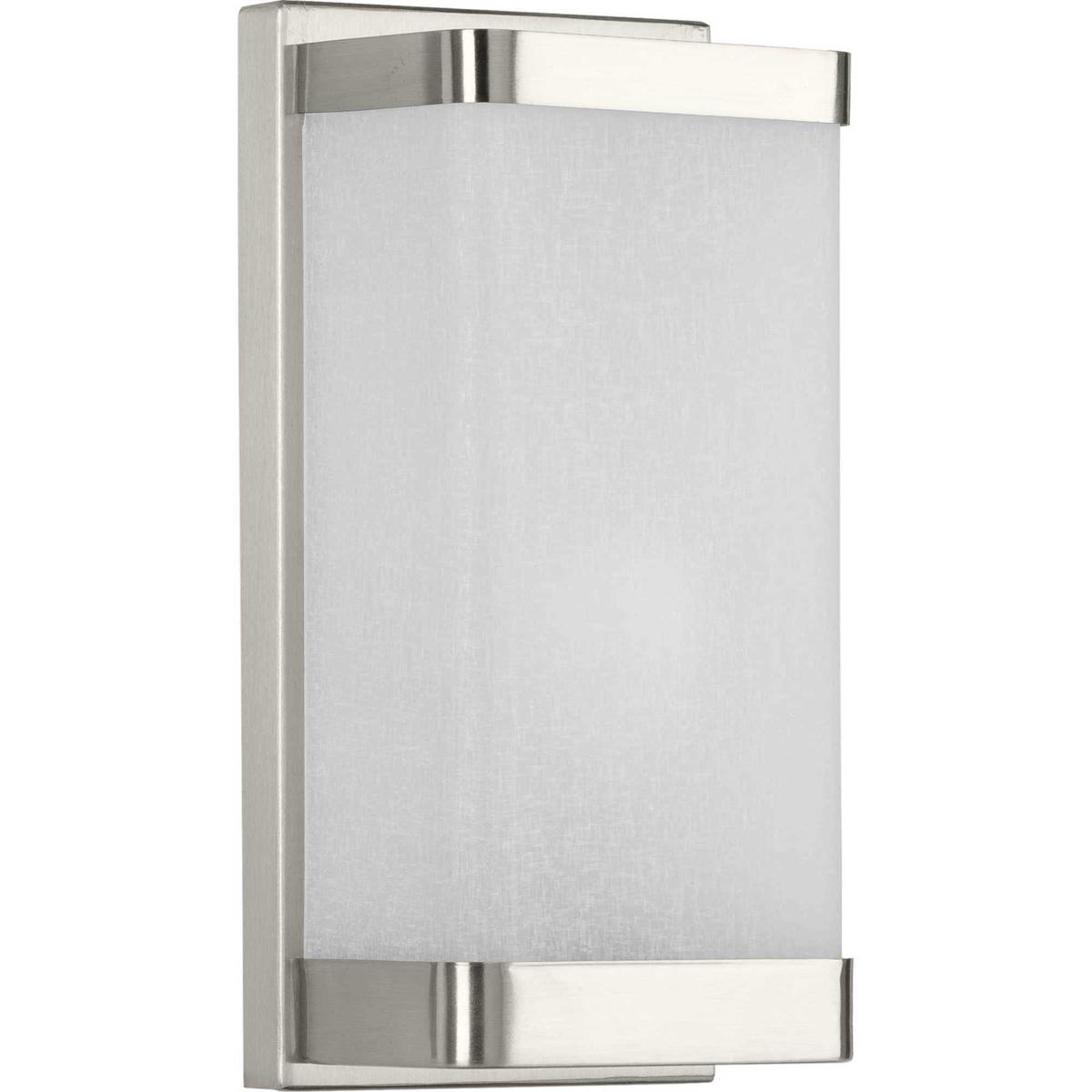 Progress P710072-009 Linen Glass 1 Light 6 inch Brushed Nickel Wall Sconce Wall Light