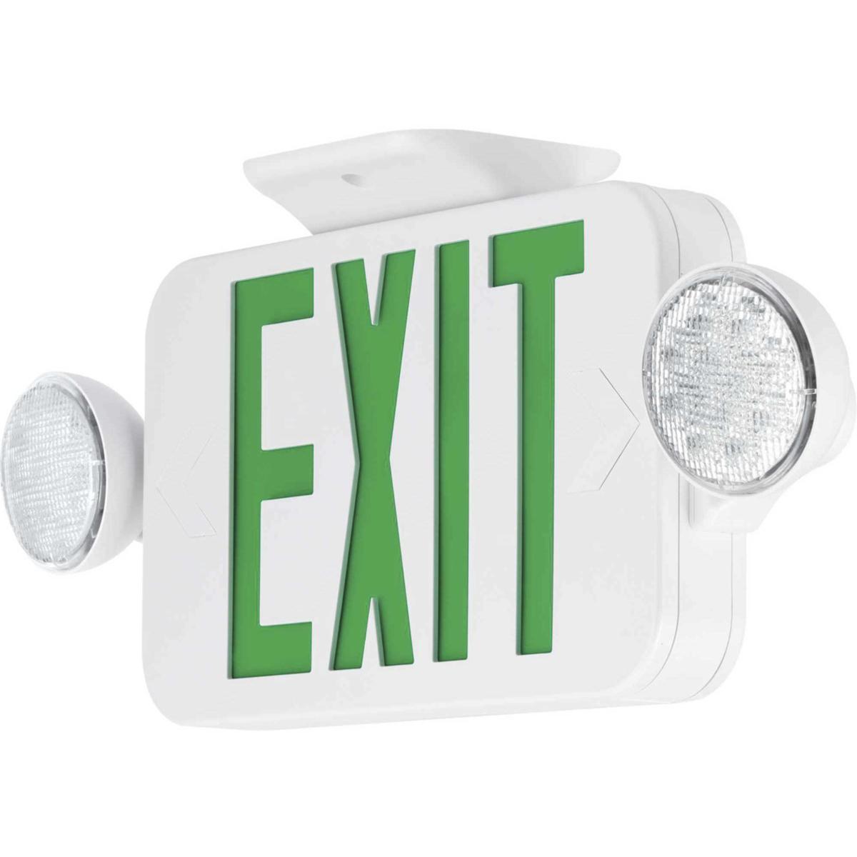 Progress PECUE-UG-30 Exit Signs LED 18 inch White Emergency Light Ceiling in Green Letters
