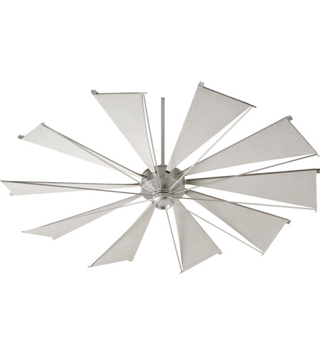 Mykonos 72 Inch Satin Nickel With Gray Blades Ceiling Fan