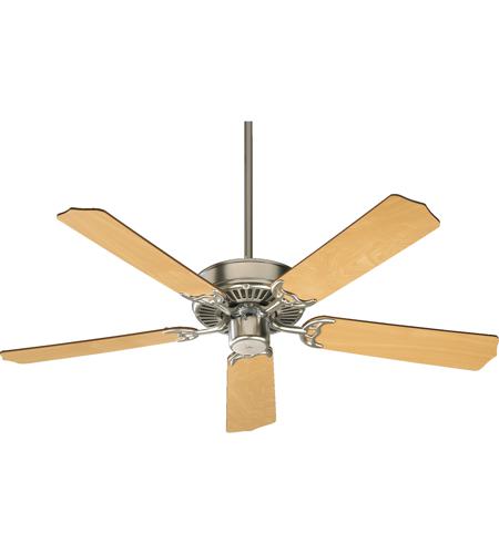 Capri I 52 Inch Satin Nickel With Maple And White Blades Ceiling Fan In Light Kit Not Included