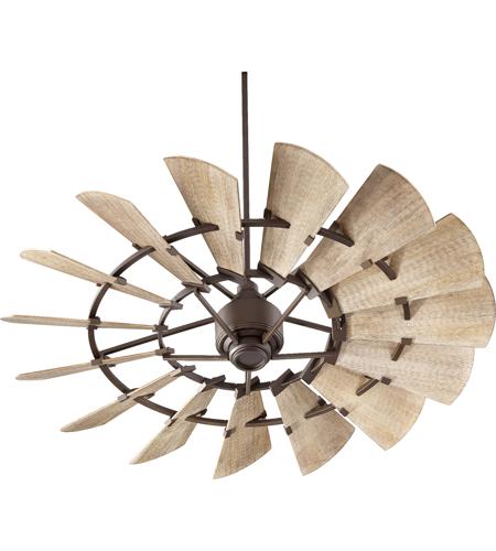 Quorum 96015 86 Windmill 60 Inch Oiled Bronze With Weathered Oak Blades Indoor Ceiling Fan