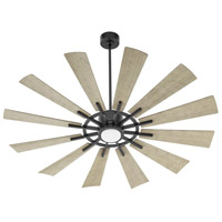 Quorum 46012-5942 Cirque 60 inch Matte Black with Weathered Gray Blades Patio Fan photo thumbnail
