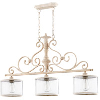 36.25 inches Quorum 6577-2-60 Transitional Two Light Island Pendant from Aspen Collection in Pewter Silver Finish Nickel