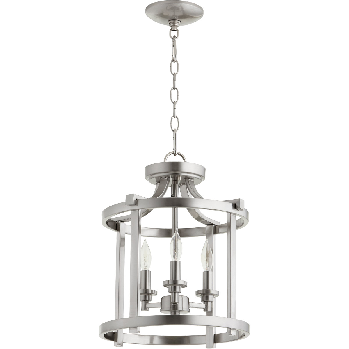 Quorum 28171365 Lancaster 3 Light 13 inch Satin Nickel Dual Mount Ceiling Light