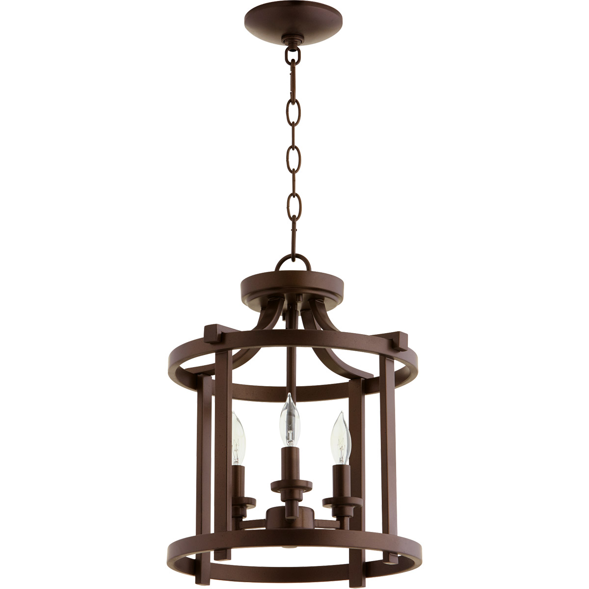 Quorum 28171386 Lancaster 3 Light 13 inch Oiled Bronze Dual Mount Ceiling Light