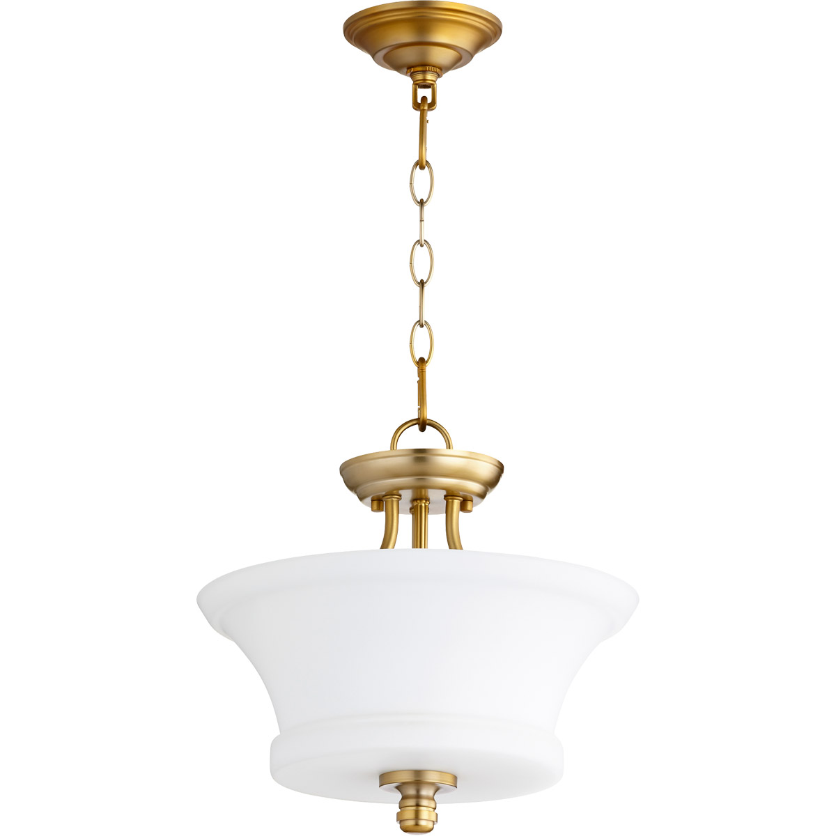 Quorum 2922-13-80 Rossington 2 Light 13 inch Aged Brass Dual Mount Ceiling Light