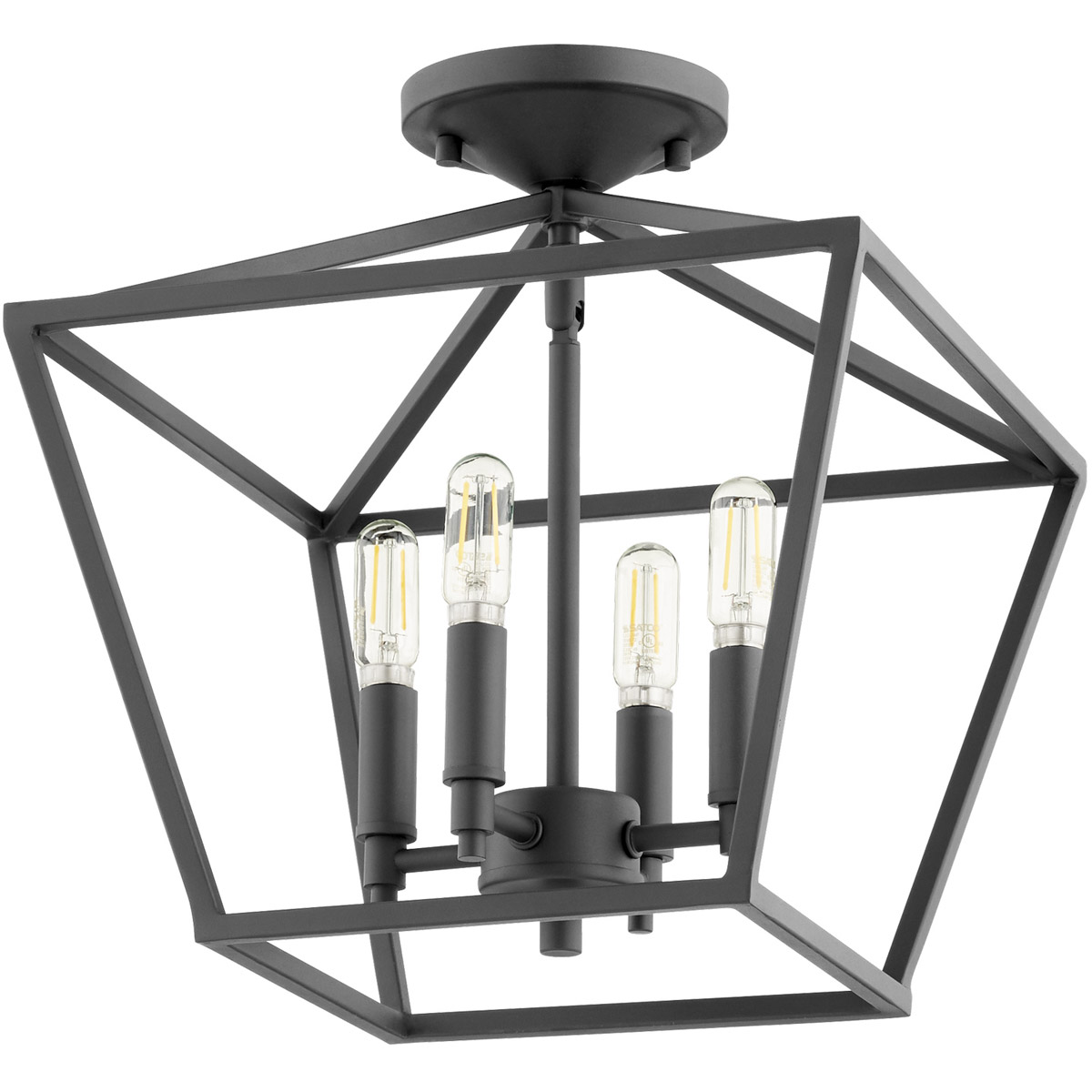 Quorum 304-13-69 Gabriel 4 Light 13 inch Noir Semi Flush Mount Ceiling Light, Quorum Home