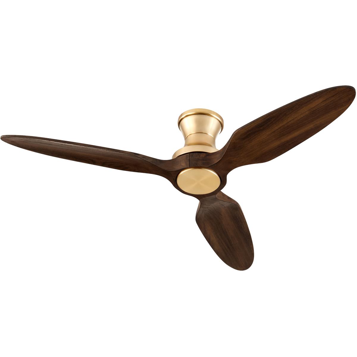 Quorum 39563-80 Veleta 56 inch Aged Brass with Walnut Blades Ceiling Fan