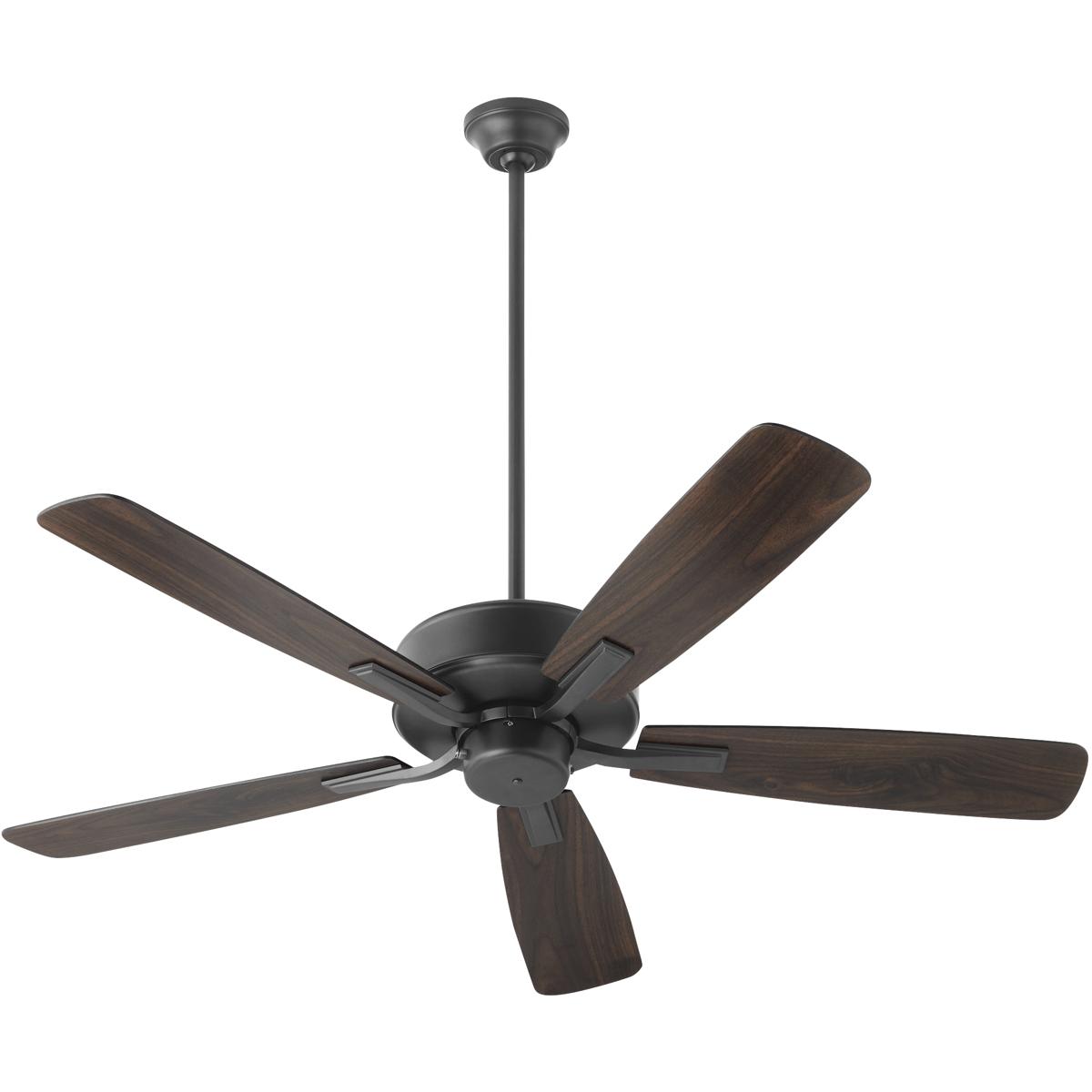 Quorum 4525-159 Ovation 52 inch Matte Black with Matte Black/Walnut Blades Ceiling Fan in Not Included
