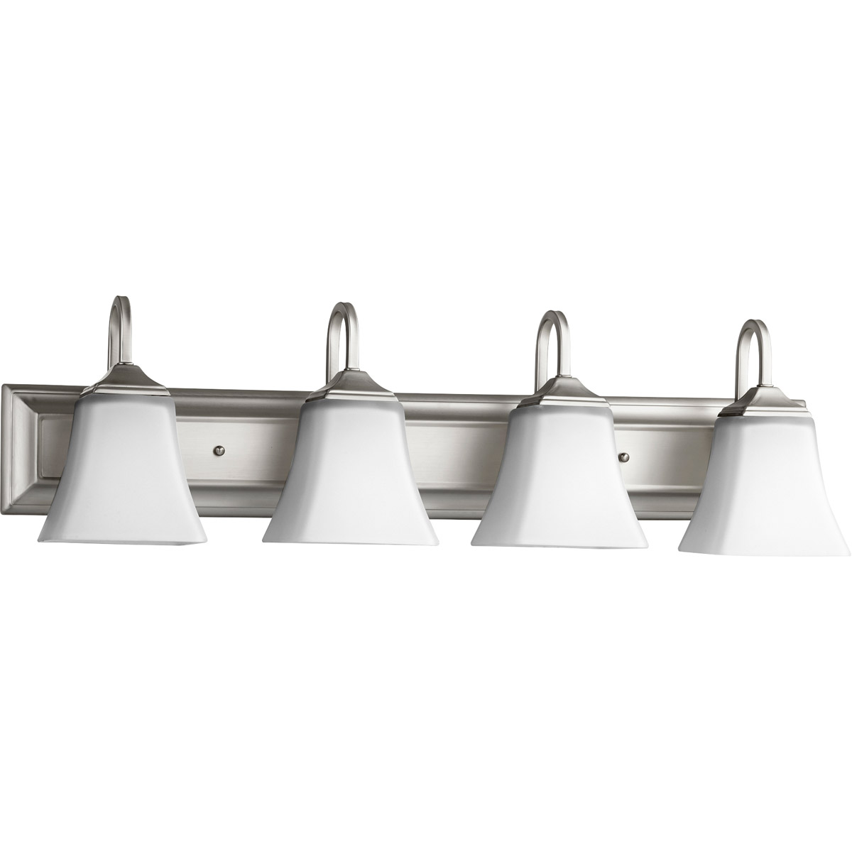 Quorum 5104-4-65 Fort Worth 4 Light 30 inch Satin Nickel Vanity Light Wall Light, Satin Opal