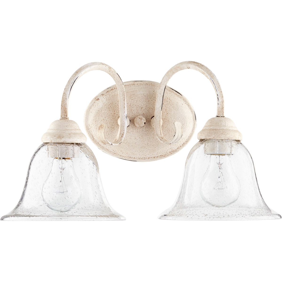 Quorum 5110-2-170 Spencer 2 Light 16.5 inch Persian White Vanity Light Wall Light, Clear Seeded