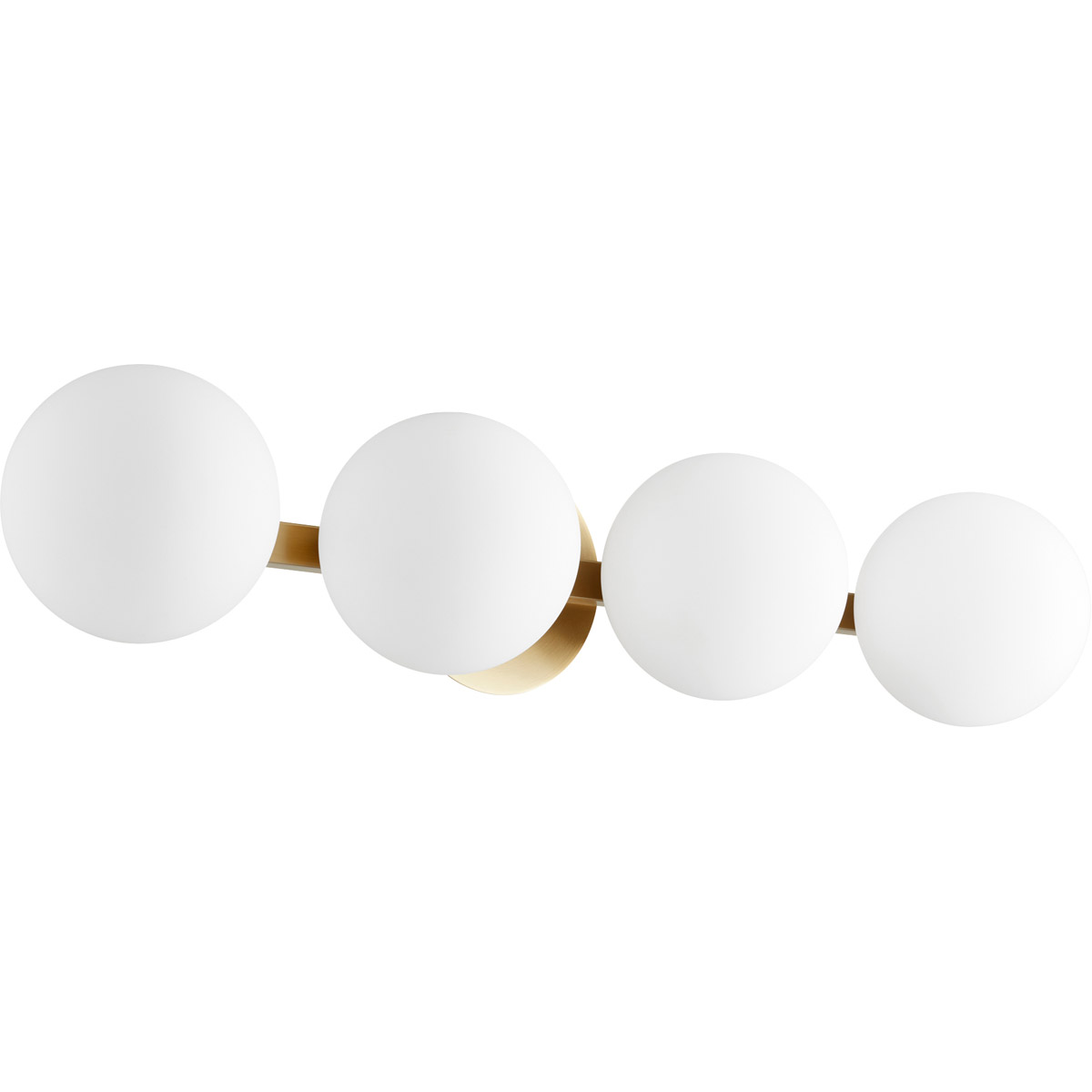 Quorum 539-4-80 Globe 4 Light 30 inch Aged Brass Vanity Light Wall Light