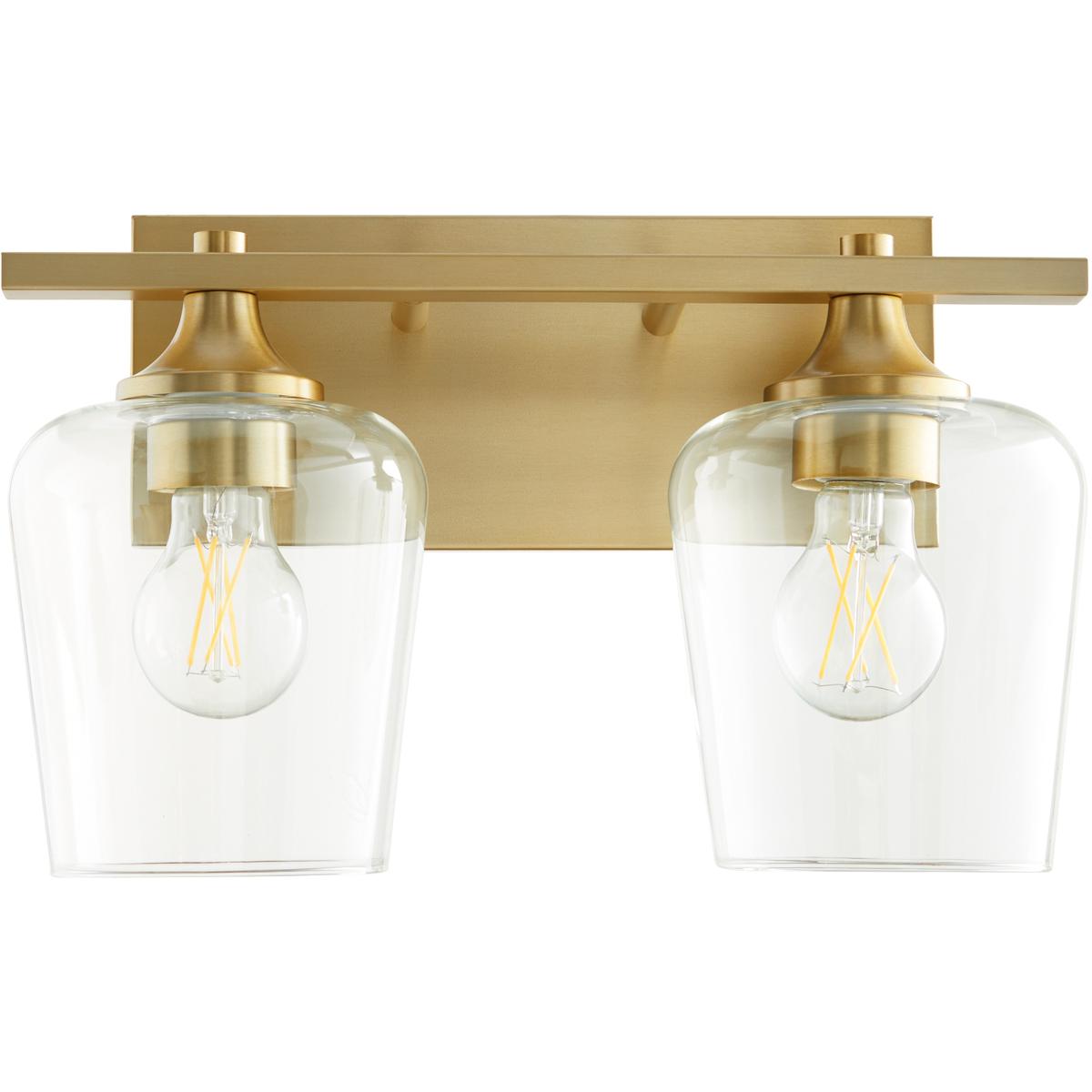 Quorum 558-2-80 Veno 2 Light 14.25 inch Aged Brass Vanity Light Wall Light