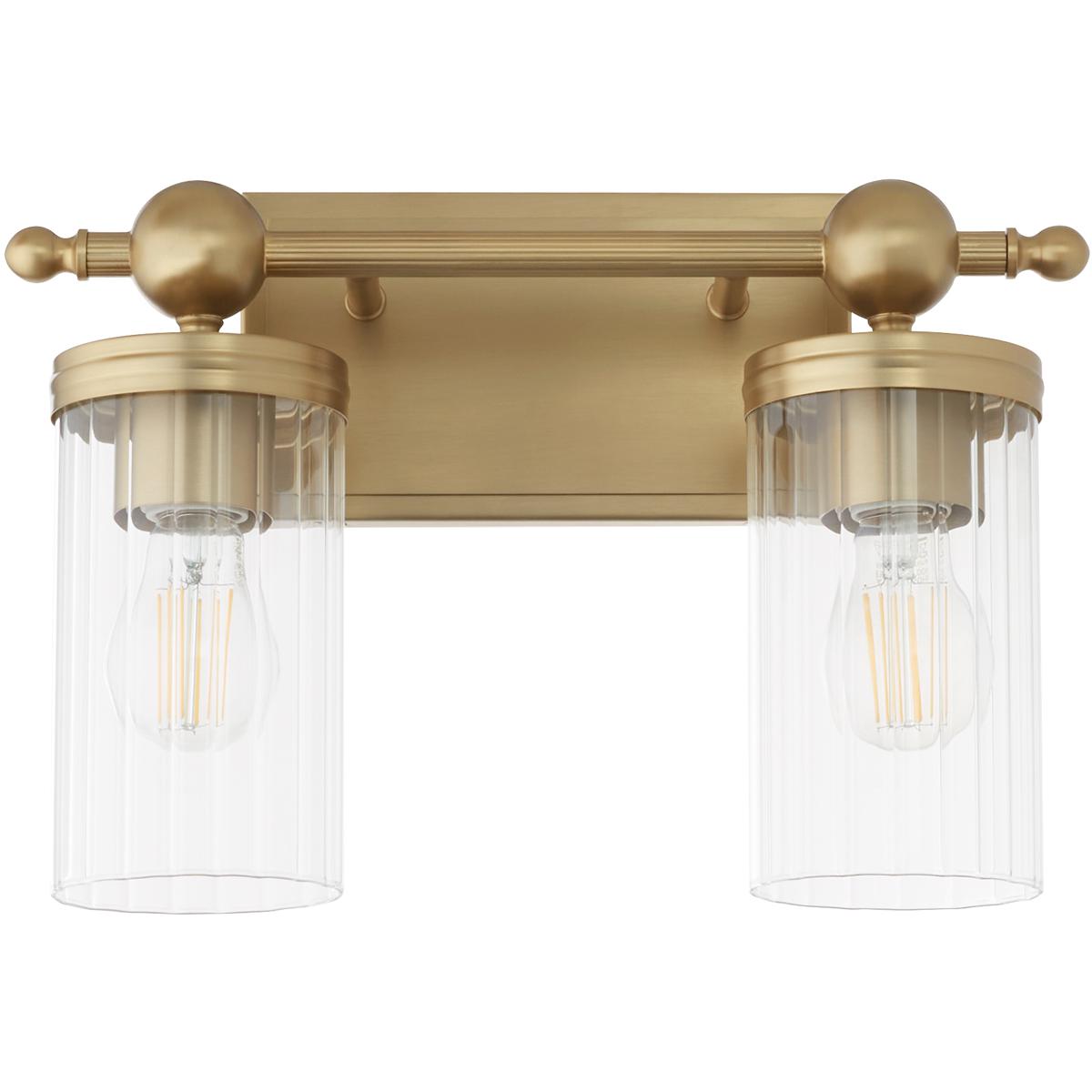 Quorum 560-2-80 Lee Boulevard 2 Light 14.75 inch Aged Brass Vanity Light Wall Light