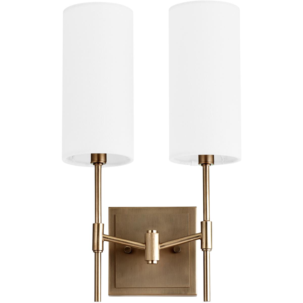 Quorum 563281 Hamilton 2 Light 10 inch Dark Brass Wall Sconce Wall Light