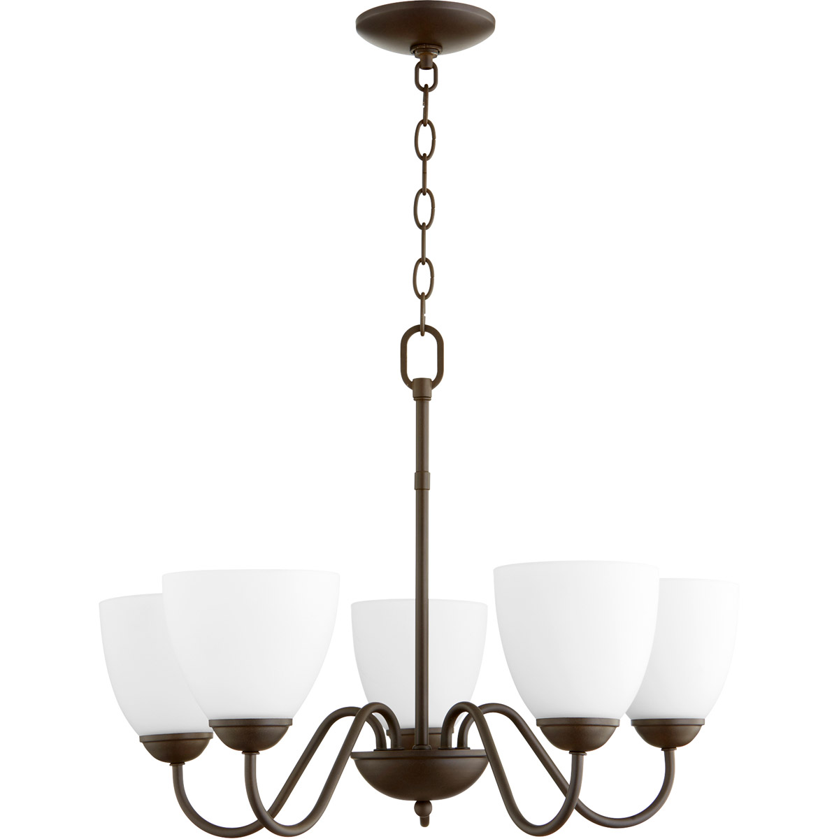 Quorum 6041-5-86 Fort Worth 5 Light 22.5 inch Oiled Bronze Chandelier Ceiling Light, Quorum Home