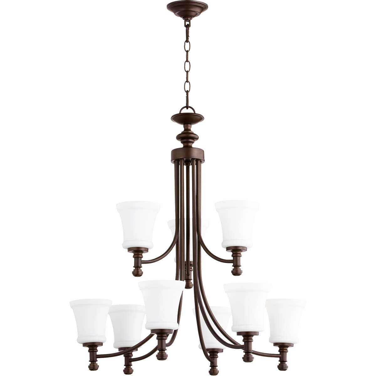 Quorum 6122-9-186 Rossington 9 Light 29.5 inch Oiled Bronze Chandelier Ceiling Light