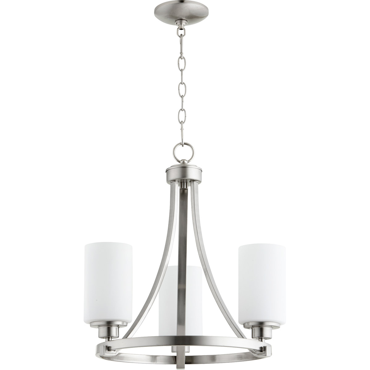 Quorum 6207-3-65 Lancaster 3 Light 18 inch Satin Nickel Mini Chandelier Ceiling Light