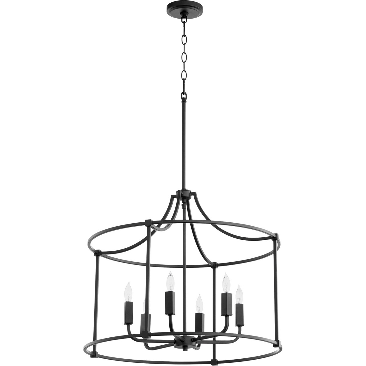 Quorum 646-6-69 Olympus 6 Light 25 inch Noir Nook Ceiling Light