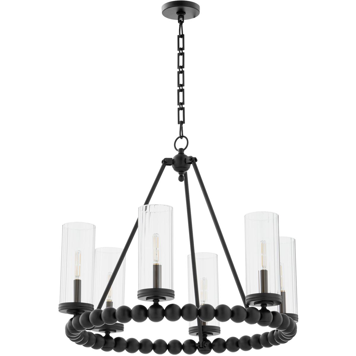 Quorum 661-6-59 Lee Boulevard 6 Light 28 inch Matte Black Chandelier Ceiling Light