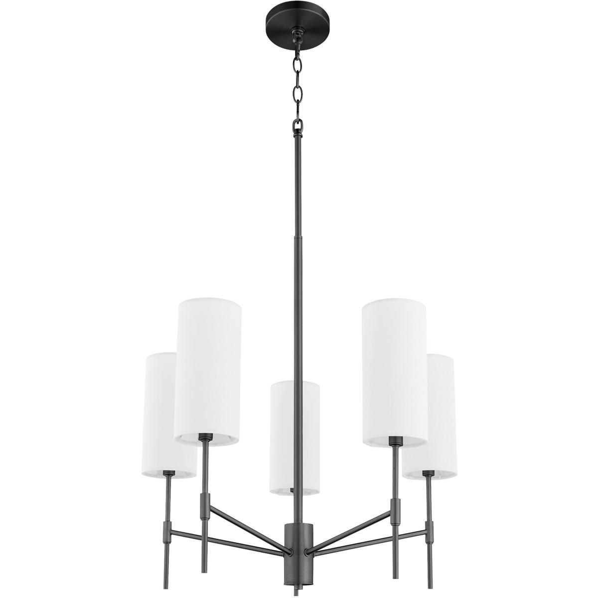 Quorum 663559 Hamilton 5 Light 235 inch Matte Black Chandelier Ceiling Light