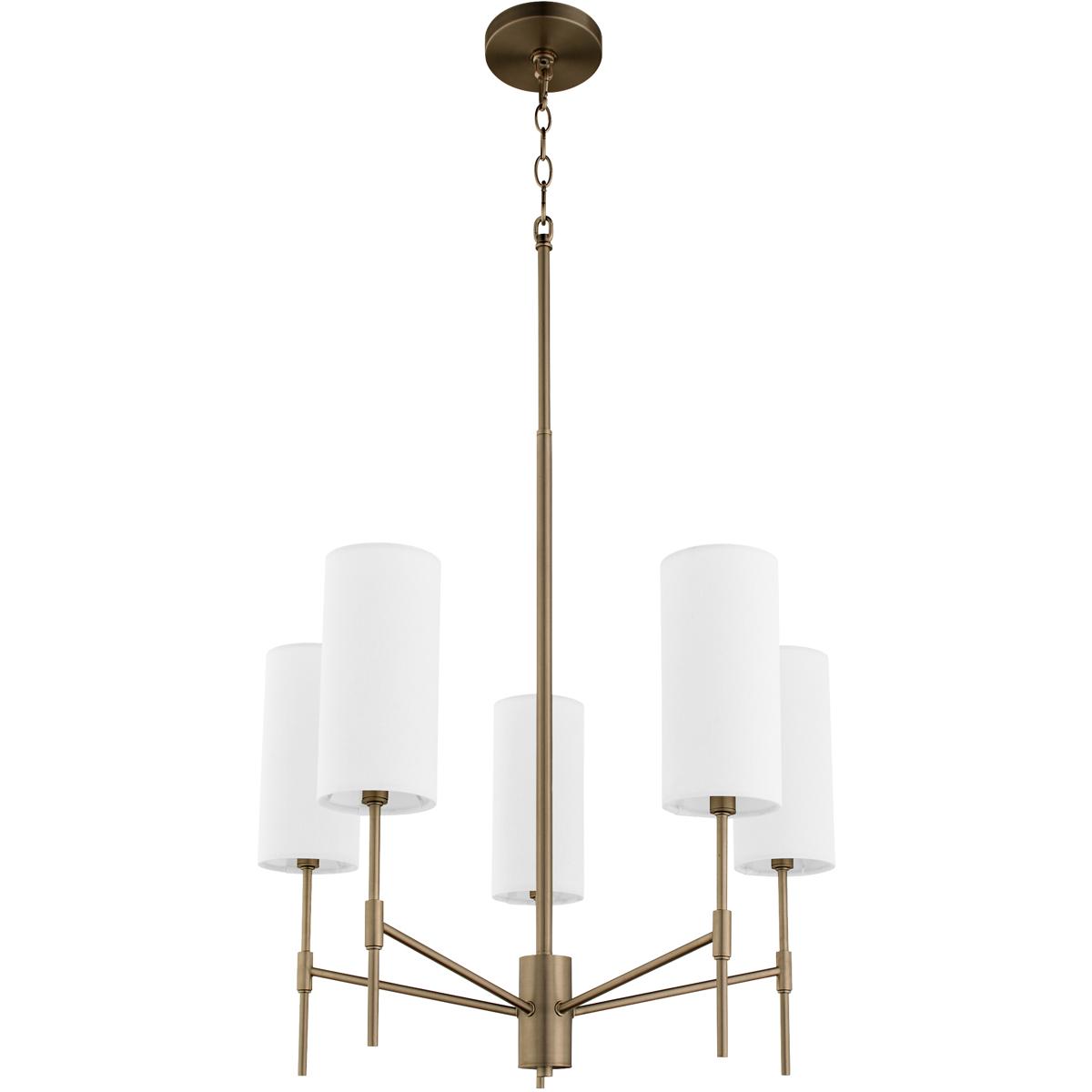 Quorum 663581 Hamilton 5 Light 235 inch Dark Brass Chandelier Ceiling Light