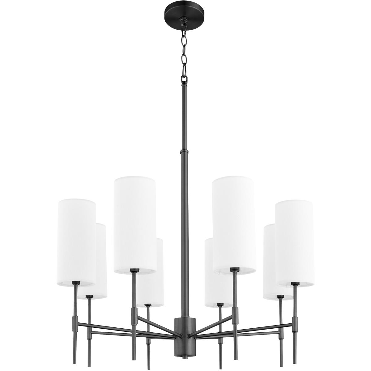 Quorum 663859 Hamilton 8 Light 275 inch Matte Black Chandelier Ceiling Light
