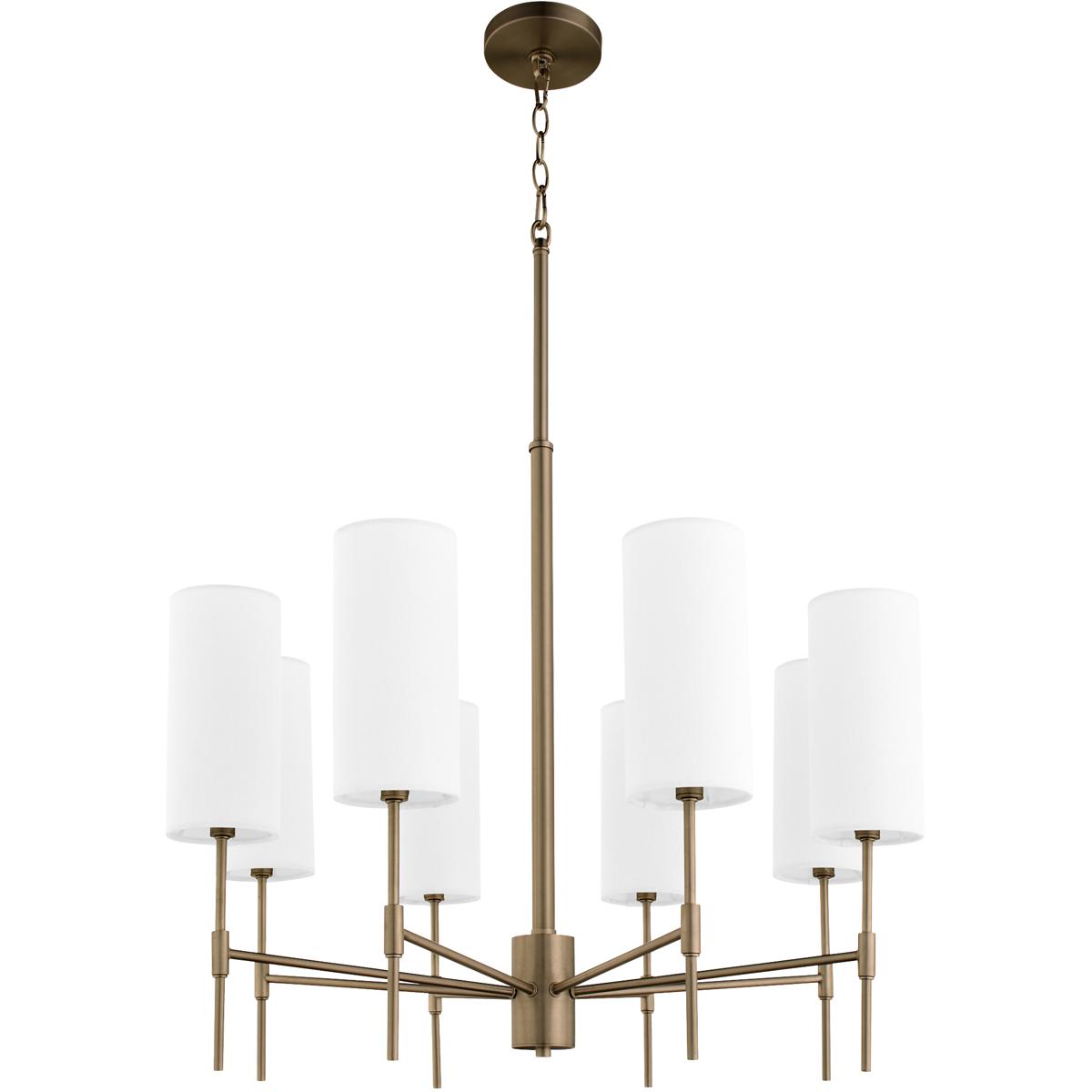 Quorum 663881 Hamilton 8 Light 275 inch Dark Brass Chandelier Ceiling Light