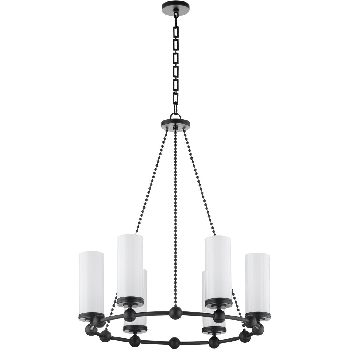 Quorum 667-6-59 Lee Boulevard 6 Light 30 inch Matte Black Chandelier Ceiling Light