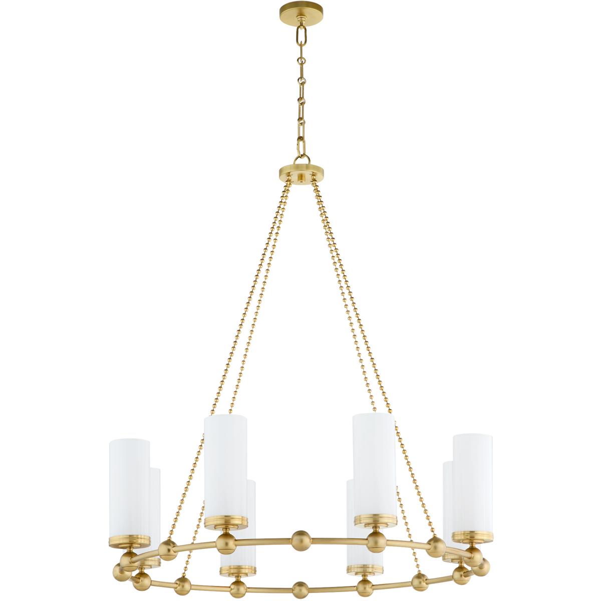Quorum 667-8-80 Lee Boulevard 8 Light 38 inch Aged Brass Chandelier Ceiling Light